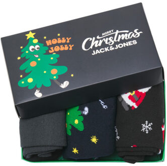 Jack & Jones Kerst sokken jacholly jolly 3-pack Zwart - 33-37