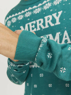 Jack & Jones Kersttrui heren gebreid jorholly - maat M Groen