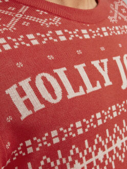 Jack & Jones Kersttrui heren gebreid jorholly - maat M Rood