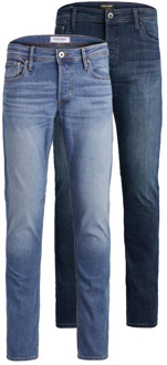 Jack & Jones Klassieke Tapered Leg Jeans 2 Pack Jack & Jones , Blue , Heren - W33 L36,W31 L34,W32 L34