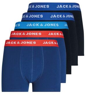Jack & Jones Lee Trunk Boxershorts Jongens (5-pack) blauw - navy - rood - 128