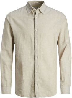 Jack & Jones Linen Overhemd Heren beige - M