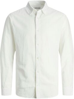 Jack & Jones Linen Overhemd Heren (plussize) wit - 4XL