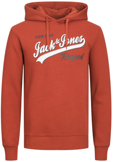 Jack & Jones Logo Hoodie Sweatshirt Jack & Jones , Red , Heren - 2Xl,Xl,L,M
