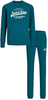 Jack & Jones Logo Sweat Joggingpak Junior groen - wit - 116