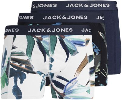 Jack & Jones Louis Trunk Boxershorts Heren (plussize) (3-pack) donkerblauw - zwart - wit - groen - 2XL