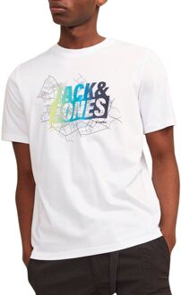 Jack & Jones Map Summer Logo Shirt Heren wit - groen - blauw - zwart - XL