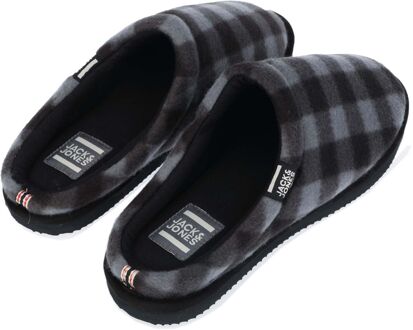 Jack & Jones Men's Jack Jones Far Check 2.0 Slipper in Grey - maat Grijs