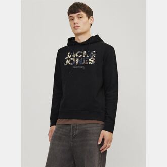 Jack & Jones Men's Jack Jones James Hoodie in Black Zwart - 2XL