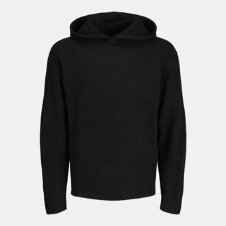 Jack & Jones Men's Jack Jones Ollie Knitted Hoodie in Black - maat M Zwart