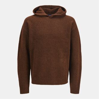 Jack & Jones Men's Jack Jones Ollie Knitted Hoodie in Brown - maat M Bruin