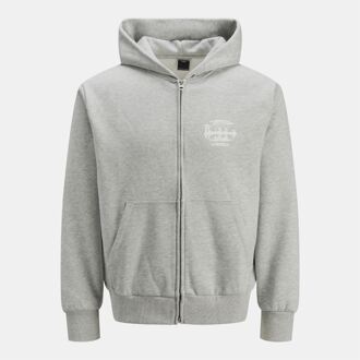 Jack & Jones Men's Jack Jones Prime Full-Zip Hoodie in Grey - maat M Grijs