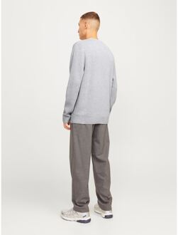Jack & Jones Milano Stitch Katoenen Grijze Sweatshirt voor Mannen - maat L Lichtgrijs