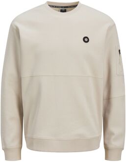 Jack & Jones Moonbeam Beige Sweatshirt Crew Neck Jack & Jones , Beige , Heren - 2Xl,Xl,L,M,S