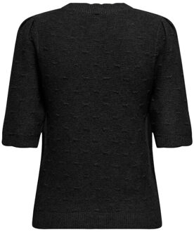 Jack & Jones Onlkatia ss structure o-neck cc knt Zwart - L