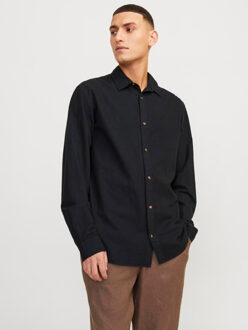 Jack & Jones Overhemden Linnen Shirt  Zwart