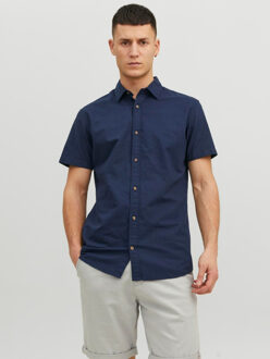 Jack & Jones Overhemden Summer Korte Mouw Blauw - maat
