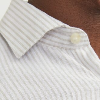 Jack & Jones Parker linen stripe - maat Beige