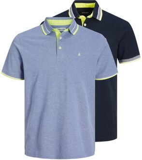 Jack & Jones Paulos Polo's SS Heren (2-pack) blauw - navy - groen - geel - grijs