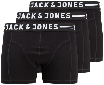 Jack & Jones Plus size boxershorts heren trunks sense 3-pack Zwart - 4XL