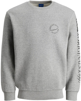 Jack & Jones Print En Crew-neck Sweatshirt Heren Grijs - XL