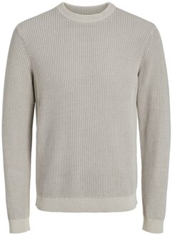 Jack & Jones Rib washed knit crew neck Grijs