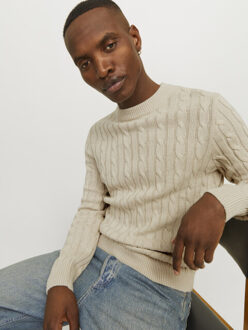 Jack & Jones Ross knit crew neck Beige - L