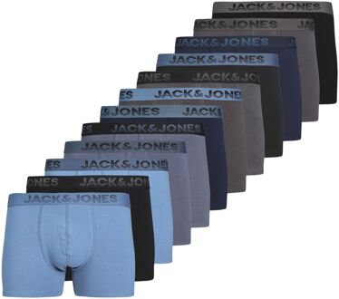 Jack & Jones Shade Solid Trunk Boxershorts Heren (12-pack) blauw - zwart - grijs - L