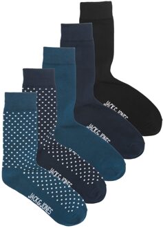 Jack & Jones Sokken heren jacvicky dot stippen print 5-pack Blauw - One size