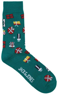 Jack & Jones Sokken heren kerst jacxmas wrapping giftbox 5-pack - maat One size Veelkleurig