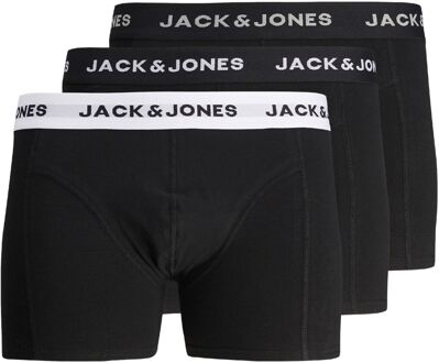 Jack & Jones Solid Trunk Boxershorts Heren (3-pack) zwart - wit - L