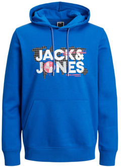 Jack & Jones Stijlvolle hoodie met pigmentprint Jack & Jones , Blue , Heren - Xl,M