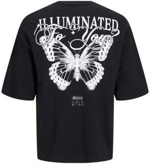 Jack & Jones Tee SS Charge Oversize Fit Tee Zwart - L