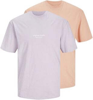 Jack & Jones Vesterbro Shirts Heren (2-pack) lila - oranje - M