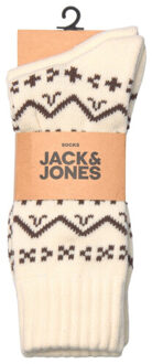 Jack & Jones Wollen heren wintersokken jacpattern 2-pack - maat One size Wit