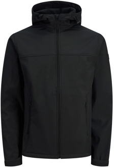 Jack & Jones Zwarte Hooded Zip Blazer voor Heren Jack & Jones , Black , Heren - L,M