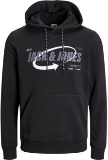 Jack & Jones Zwarte hoodie sweatshirt met logo print Jack & Jones , Black , Heren - L,M,S