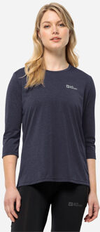 Jack Wolfskin Crosstrail 3/4 Sleeve Tee Shirt Dames Grijs
