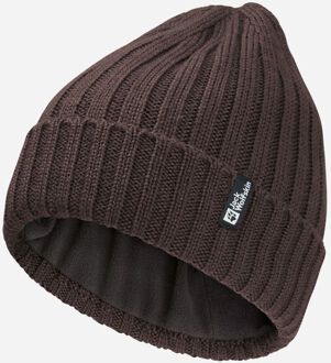 Jack Wolfskin Rib Knit Beanie Muts Bruin - One size