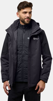 Jack Wolfskin Romberg 3-In-1 Jas Zwart - L