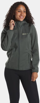 Jack Wolfskin Windhain Hoody Softshell Jas Dames Groen - XXL