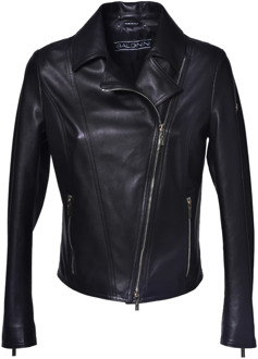 Jacket in black nappa leather Baldinini , Black , Dames - M,S,Xs