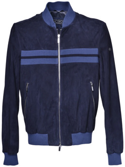 Jacket in navy blue suede Baldinini , Blue , Heren - Xl,L,3Xl