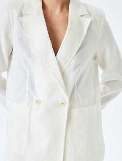 JACKETS Oversized Linen Blazer Jacket Wit