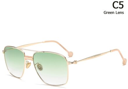JackJad Mode Vierkante Luchtvaart Stijl Zonnebril Mannen Vrouwen Cool Tint Ocean Lens Brand Zonnebril Oculos De Sol 17038 C5 Gradient groen