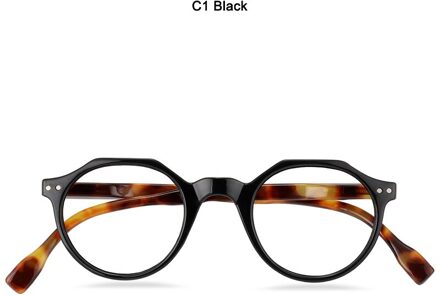 Jackjad Vintage Ronde Stijl Anti Blue Ray TR90 Brillen Frame Vrouwen Lezen Computer Brand Bril Brillen C1 zwart