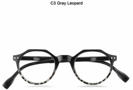 Jackjad Vintage Ronde Stijl Anti Blue Ray TR90 Brillen Frame Vrouwen Lezen Computer Brand Bril Brillen C3 grijs luipaard