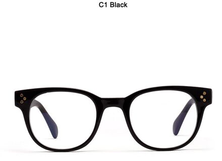 Jackjad Vrouwen Vintage Ronde Stijl Anti Blue Ray Eyewear Frame Drie Stippen Computer Brand Optische Bril Brillen 5699 C1 zwart