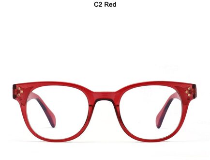 Jackjad Vrouwen Vintage Ronde Stijl Anti Blue Ray Eyewear Frame Drie Stippen Computer Brand Optische Bril Brillen 5699 C2 rood