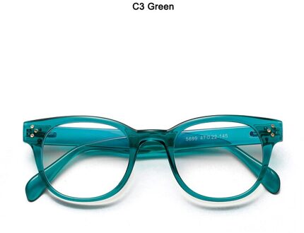 Jackjad Vrouwen Vintage Ronde Stijl Anti Blue Ray Eyewear Frame Drie Stippen Computer Brand Optische Bril Brillen 5699 C3 groen